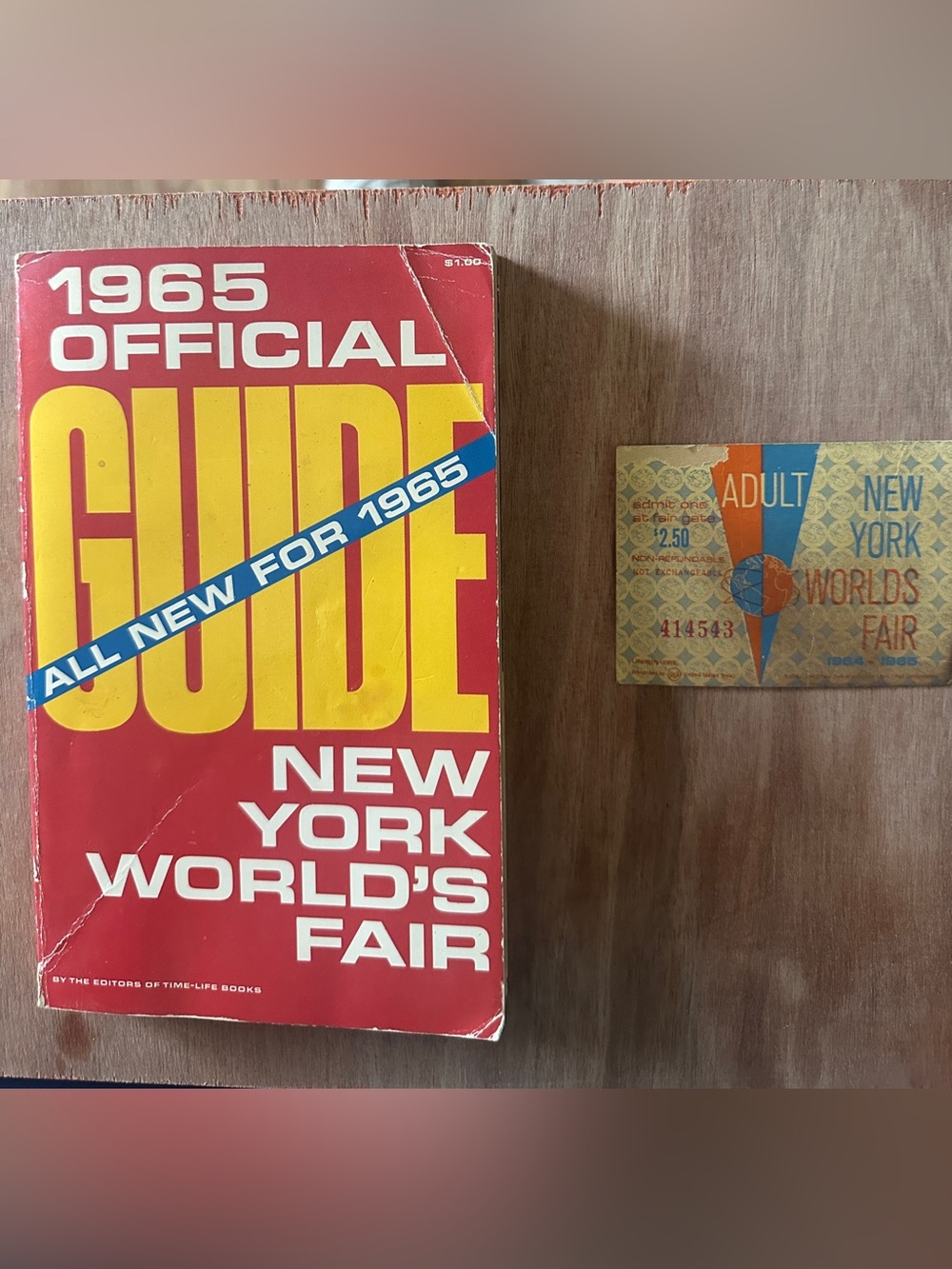 1965 Official Guide New York World's Fair Book - Red & Yellow